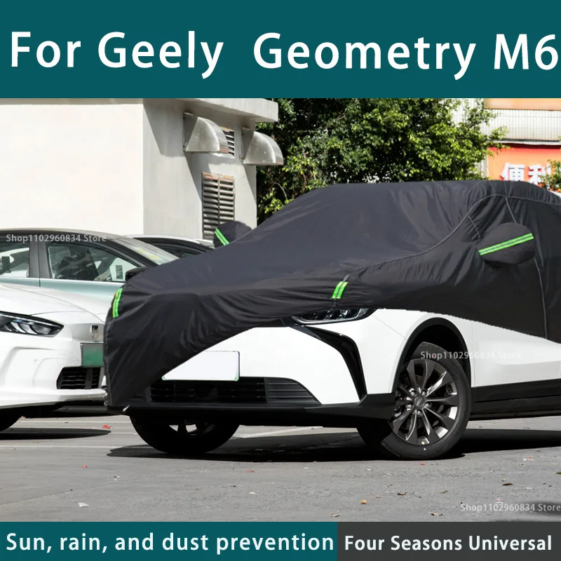 

For Geely Geometry M6 Full Car Covers Outdoor Uv Sun Protection Dust Rain Snow Protective Anti-hail Car Cover Auto Black Cover