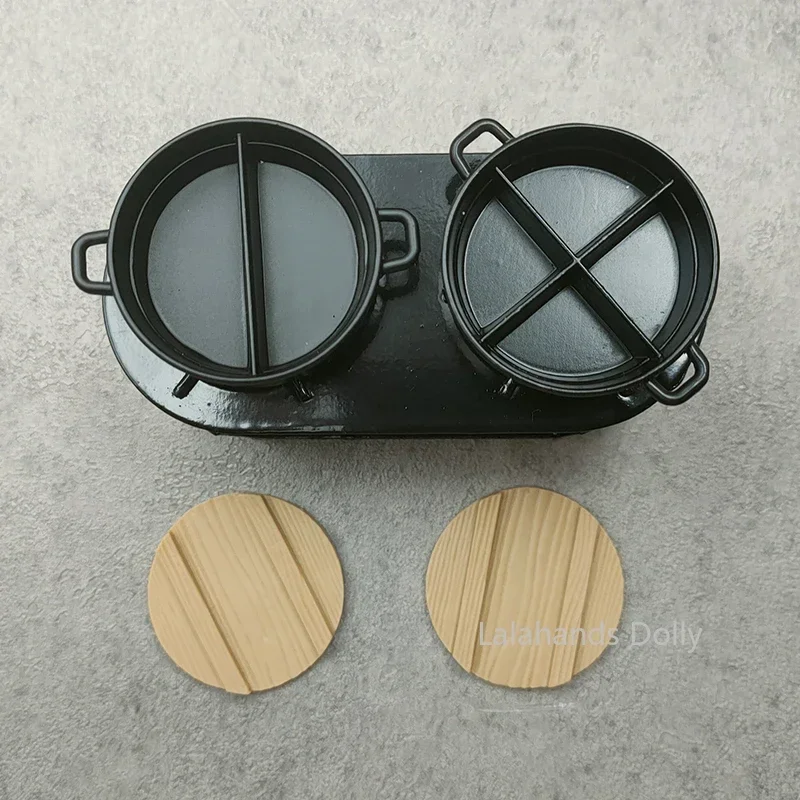 Dollhouse Mini Simulation Alloy Hearth/Pan/Stock Pot Set Miniature Kitchen Toys  Furniture Accessories