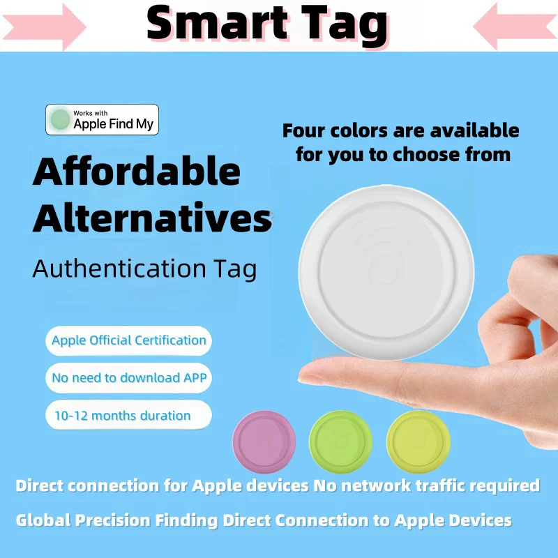 

iPhone Smart Tag Gps Tracker Work with Apple Find My Search Offers Pets Luggag or Security-protection Elderly From Getting Lost