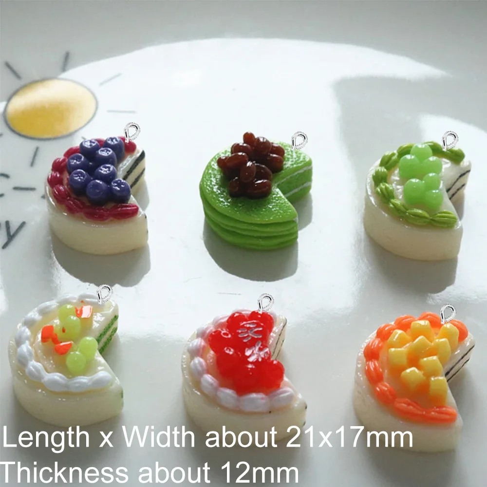 10PCS 21x17mm Notched Cake Series Flat Back Charms For Earrings Bracelet Hairpin DIY Jewelry Pendants Decoration Accessories