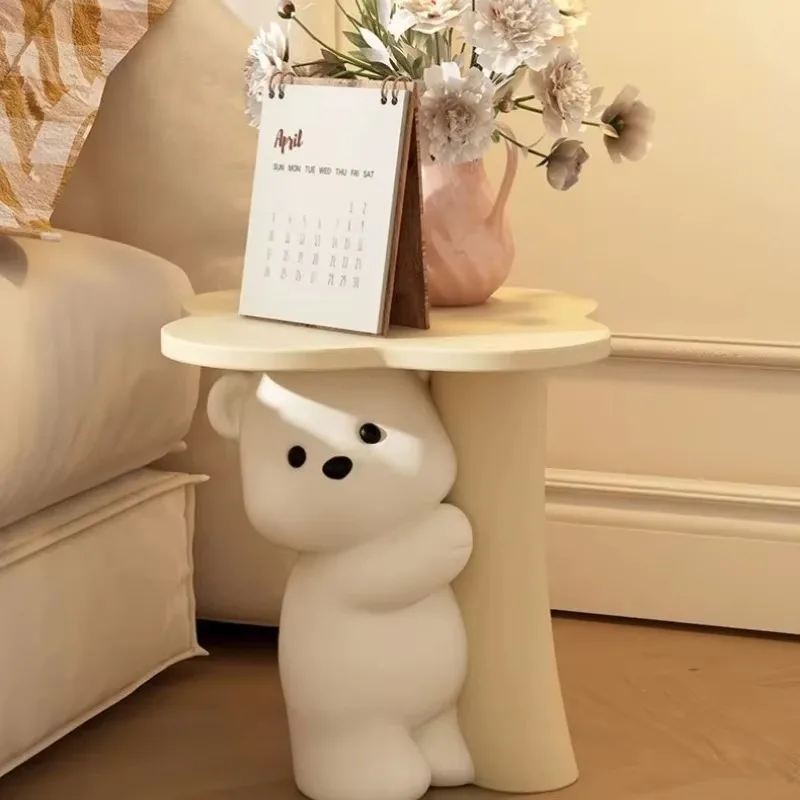 Large Cute Bear Shaped Floor Decor, Polymeric Material Sculpture Ornament for Living Room Dining Table Home Decoration