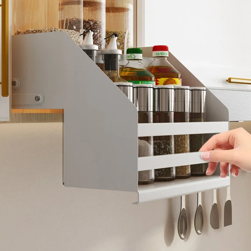 kitchen cabinet hanging cabinet rotating pull-down rack