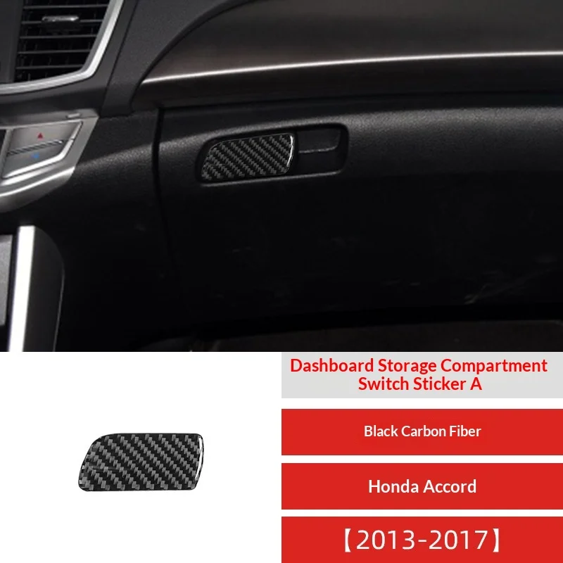 

For 13-17 Accord Ninth Generation Car Interior Modification Carbon Fiber Co-pilot Storage Box Switch Decorative Sticker