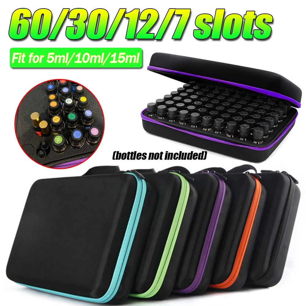 Bolsa de almacenamiento portátil para esmalte de uñas, estuche de aceite esencial, Perfume, caja de aceite esencial, soporte de viaje, 7 a 60