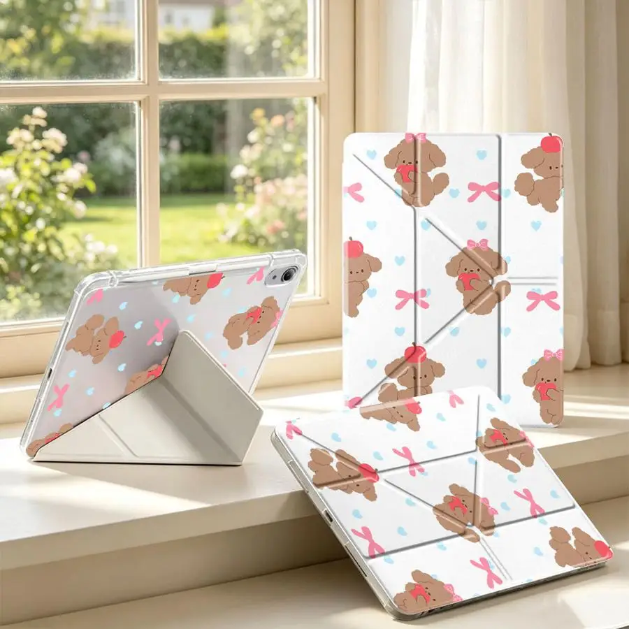 Tablet Case For Samsung Galaxy Tab S10 Lite A11 S9 Plus A8 S7 FE A9 Plus S8 With Pen Slot Cover Cute Teddy Dog Print