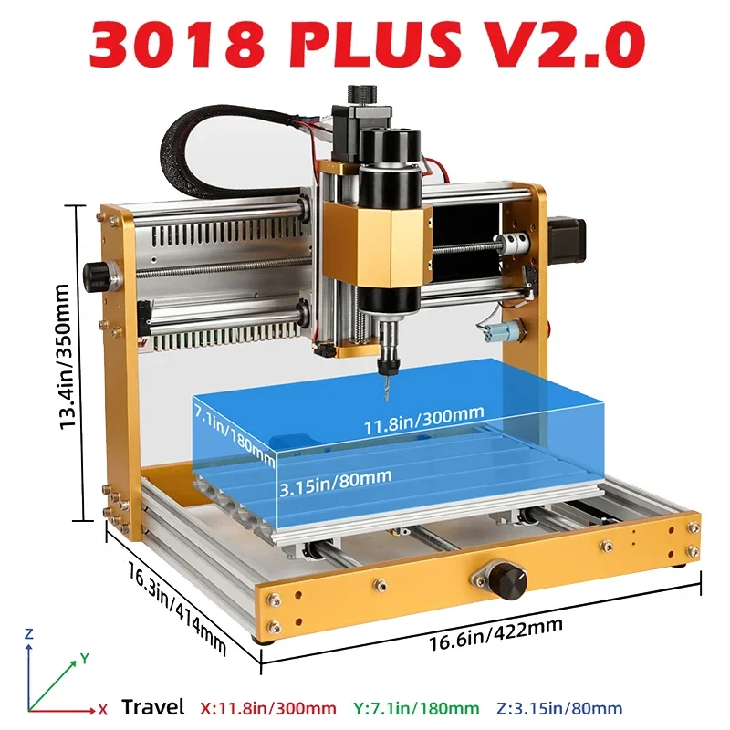 For New LY CNC 3018 Plus/Pro Max V2.0 Laser Engraver With 500W Desktop Wood Kit 52MM Spindle Holder Nema17 Stepper Motors