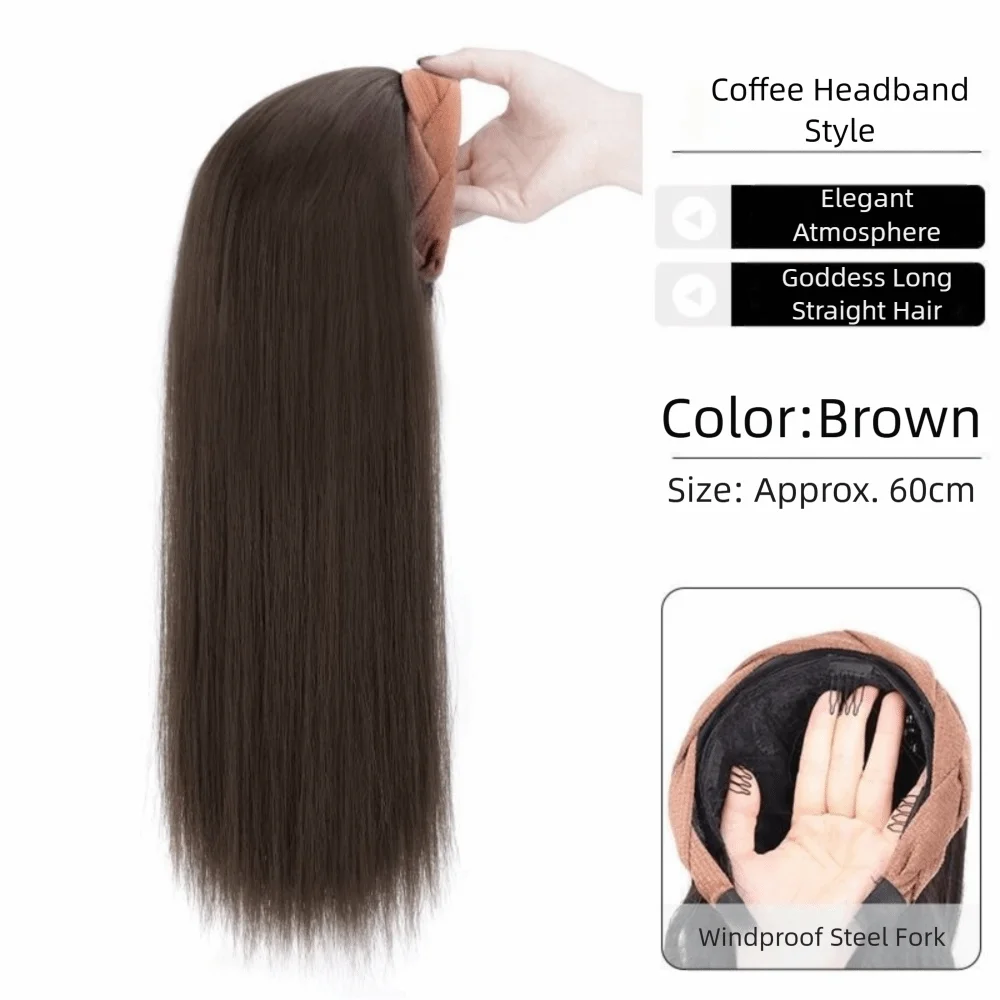 

Новая длинная волнистая накладка для волос на голову, натуральные синтетические волосы, U-образная повязка для волос для женщин