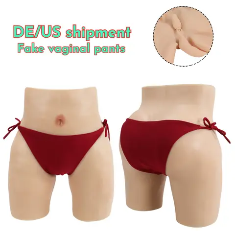High Waist Silicone Fake Vagina Pants Big Sexy Fake Buttocks and Hips Enhancement Shapewear for man Realistic Ass Cosplay