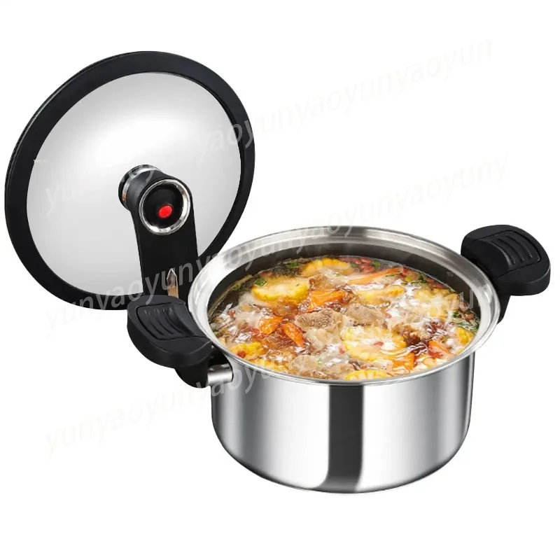 Portable Pressure Cooker Family Pressure Cookers Stainless Steel Multifunctional Fast Cooking Kitchen Accessories for Meat