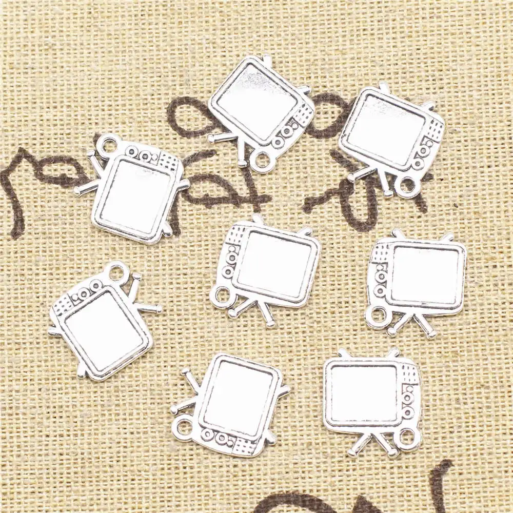 10pcs 14x15mm TV Charms Pendant Diy Craft Handmade Jewerly Antique Silver Color