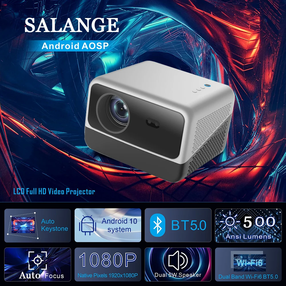 Salange 2024 Latest Full HD 1080P Wifi Projectors N1 Office Home Smart Android 11 Proyector Portable Mini 4K video Projector