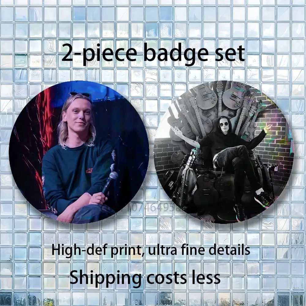 Actor J-Jamie Campbell Bower Brooches for Backpack Accessories25,32,44,58,75mm Round Enamel Pins 2-piece set Cartoon Anime Badge