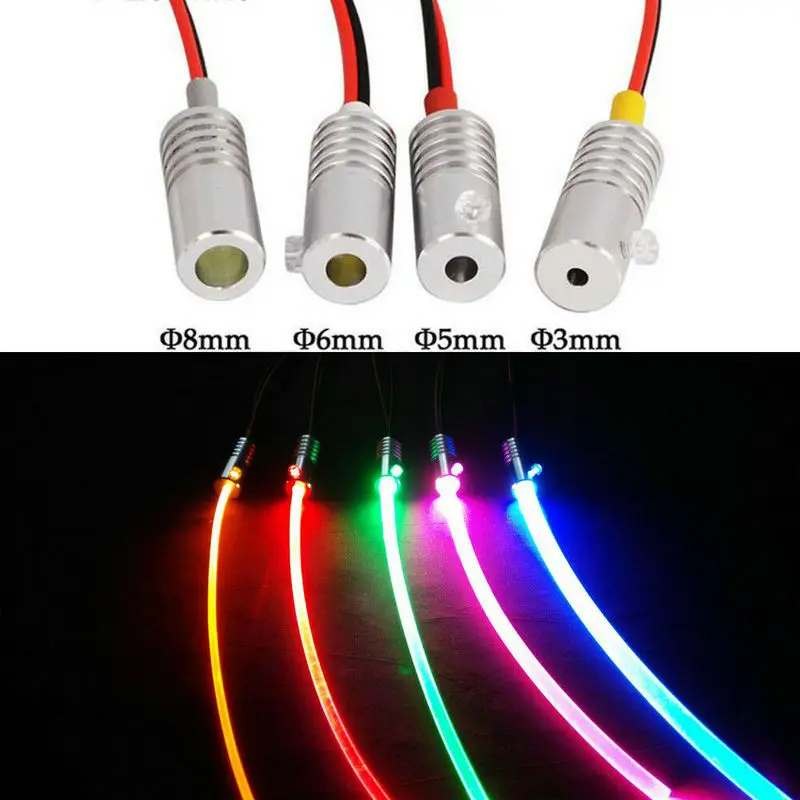 3 ~ 10 mm (średnica) DC12V Oświetlacz LED Źródło światła Silnik Samochód Atmosfera Oświetlenie Dekoracja Światłowód Projektor Generator