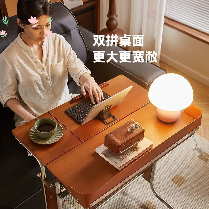 Movable Lifting Side Table, Multifunctional Coffee Bedside Learning Desk For Bedroom