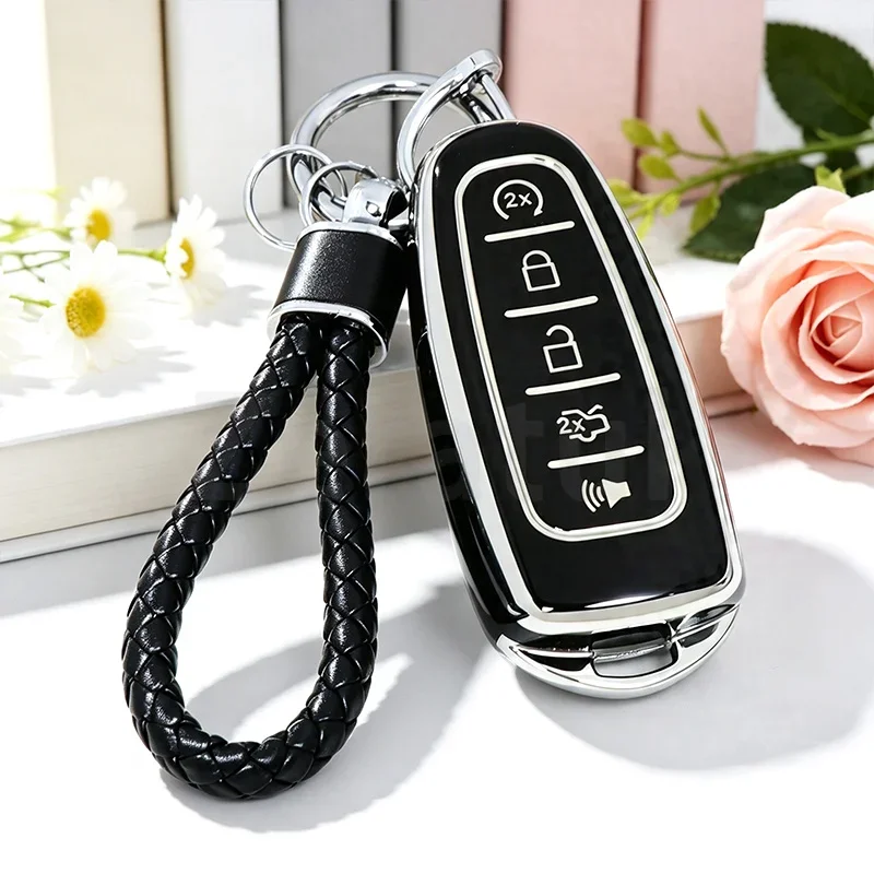 5 Buttons TPU Remote Key Cover Shell Fob For Ford Flex C-MAX Focus Edge Escape Expedition Explorer Taurus Fob Case Protector