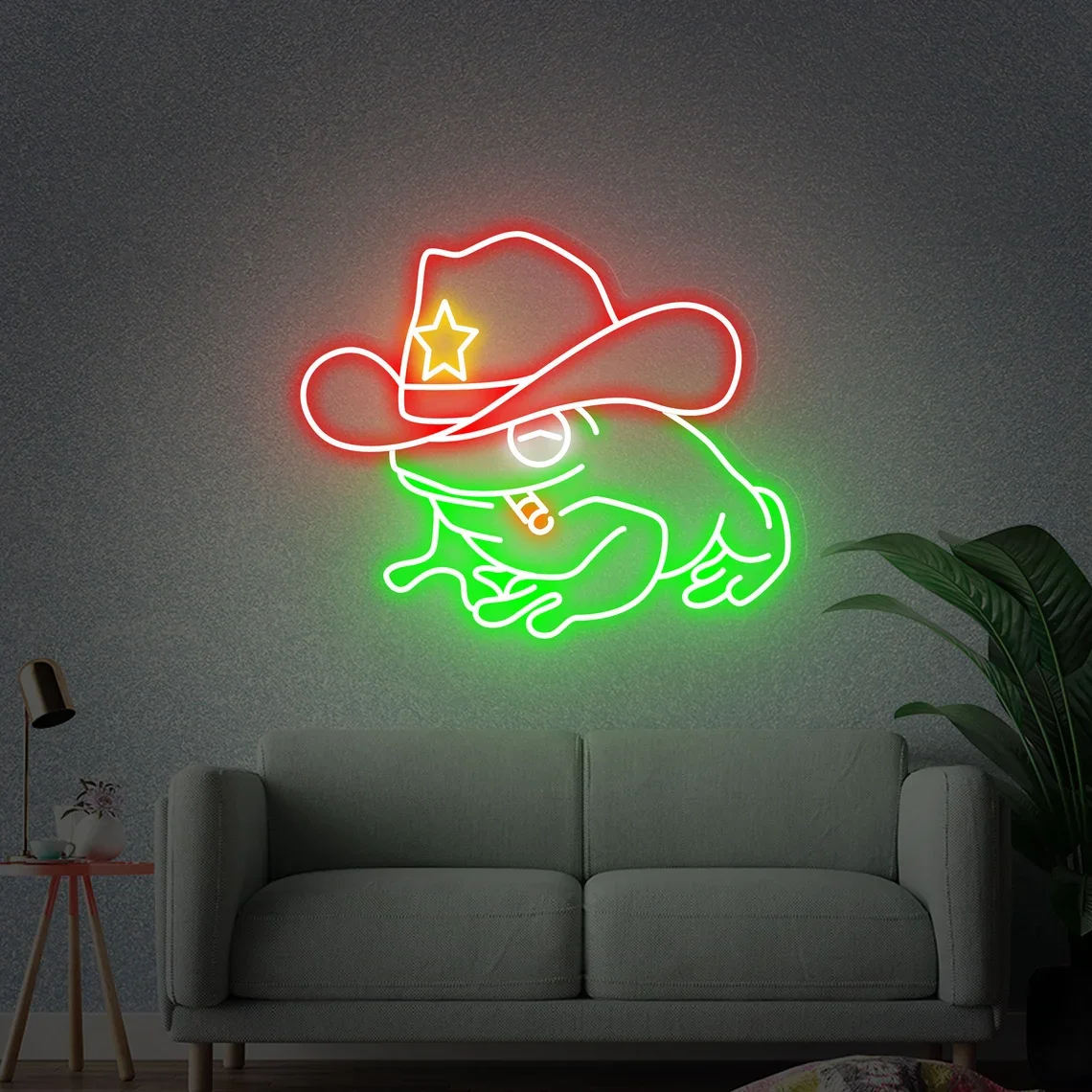 Custom Frog Neon Sign Cowboy Hat Frog Led Neon Sings Bedroom Gaming Room Living Room Wall Decor Art Neon Gifts