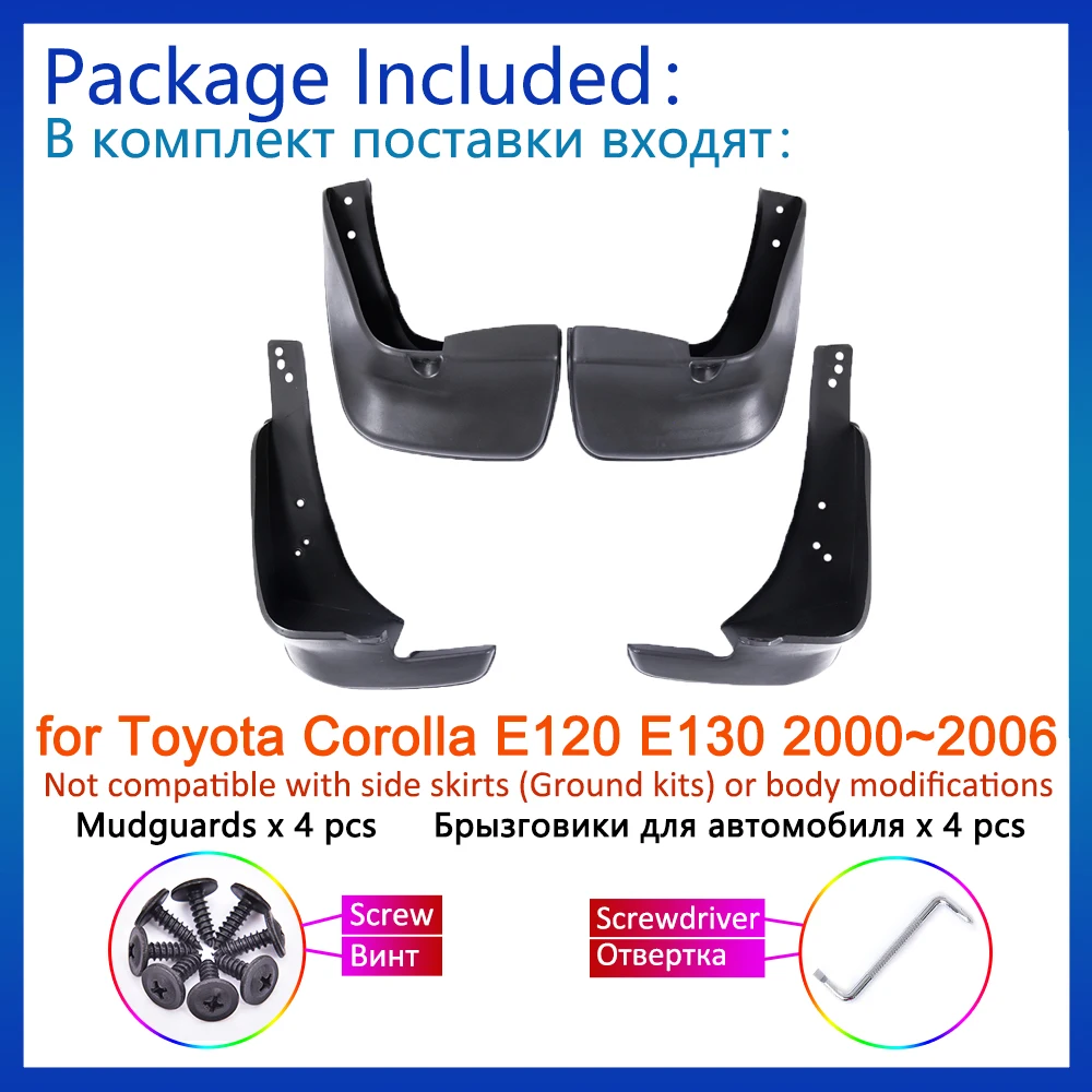 Mud Flaps for Toyota Corolla E120 E130 2000 2001 2002 2003 2004 2005 2006 Accessories Splash Guards Mudguards Fender Front Wheel