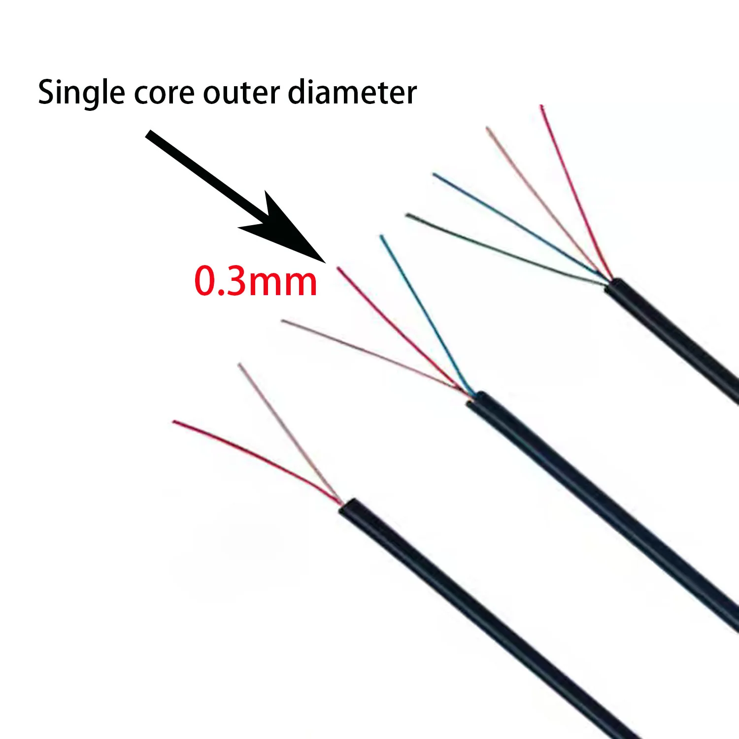 PVC Earphone Cable Multi-Core Enameled Wire 2/3/4/5/6/8/9 Core Conductor 8/0.08MM Flexible Cable Repair Wire
