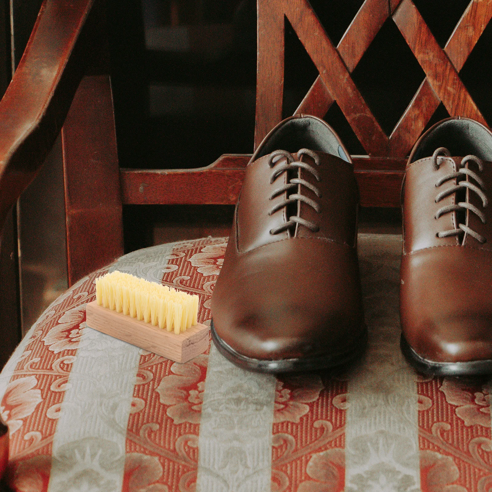 

3Pcs Wooden Handle Shoe Brush Compact Lightweight Cleaning Tool for and Fabric Shoes Portable Scrubbing Brush