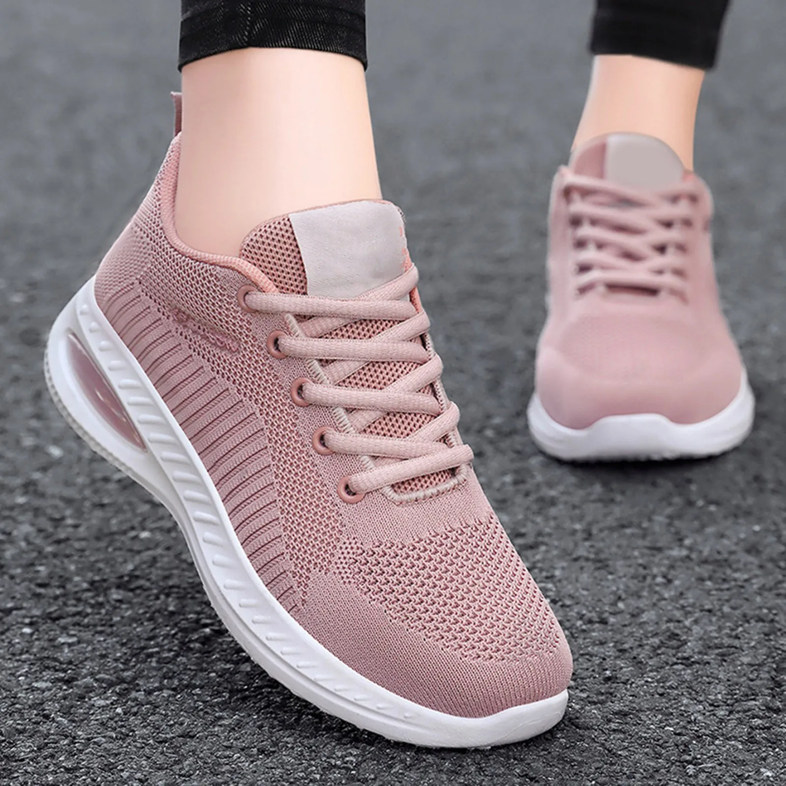 Women Casual Shoes Breathable Walking Mesh Flat Shoes Platform Sneakers Women Tennis Gym Vulcanized Shoes White Female Footwear