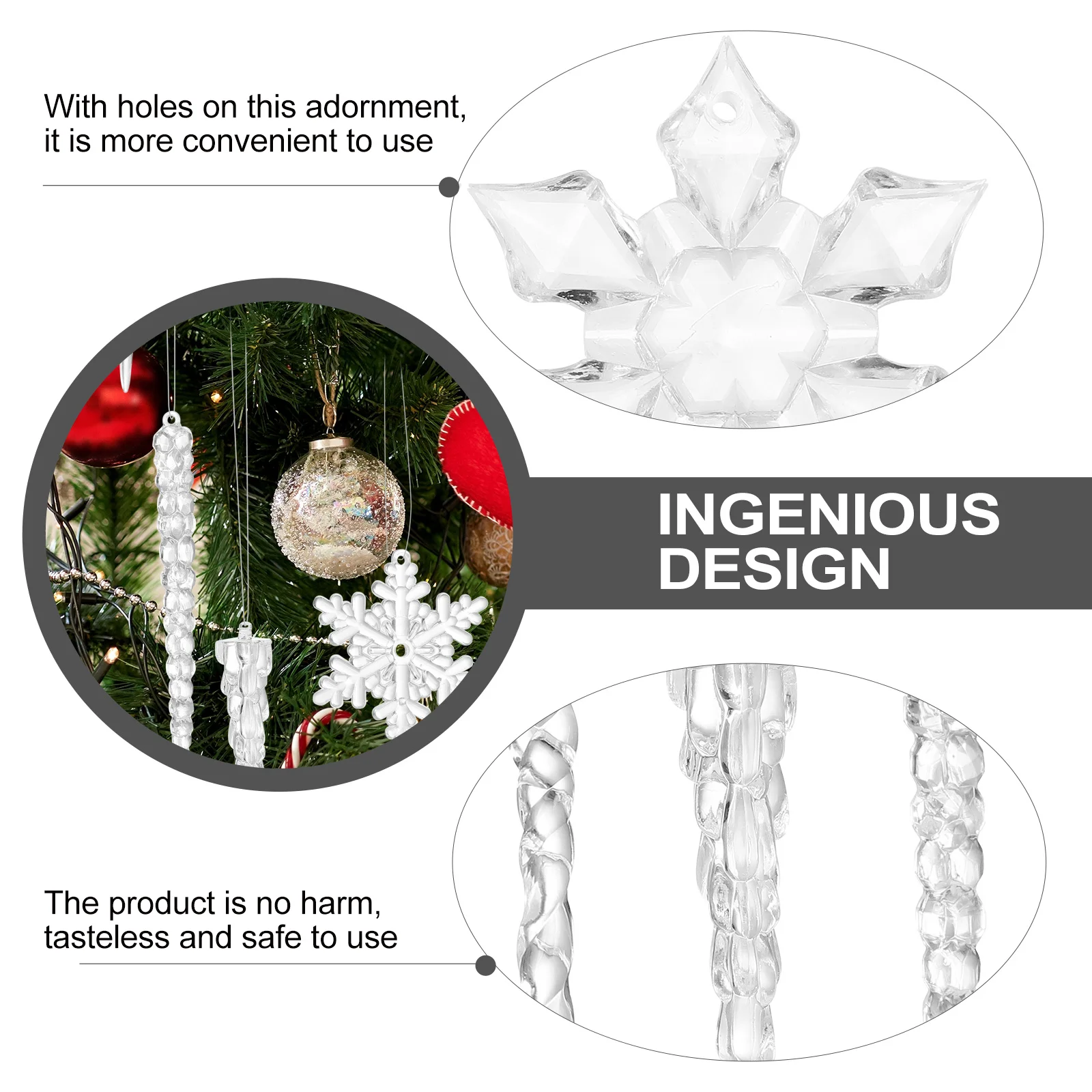 

19Pcs Icicles Snowflakes Christmas Tree Hanging Drop Xmas Decoration DIY Party Decor Christmas Tree Ornament Snowflake Hangings