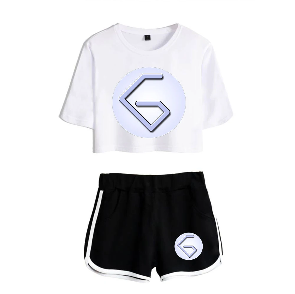 Youthful Game GeorgeNotFound Merch Printed Two Piece Set Women Sexy Shorts+lovely T-shirt Cute Dew navel Sport Girl suits - Image 4
