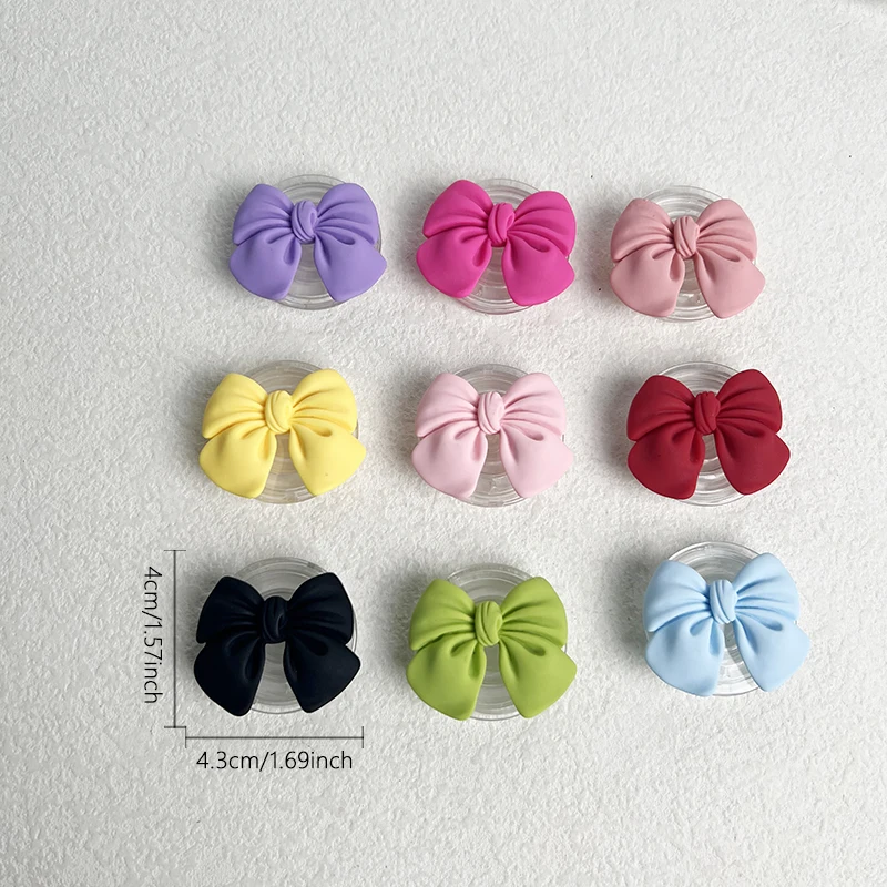 귀여운 컬러풀 리본 폰 그립톡 확장형 데스크탑 스탠드 마카롱 레진 아이폰17용 접이식 홀더 액세서리 브래킷