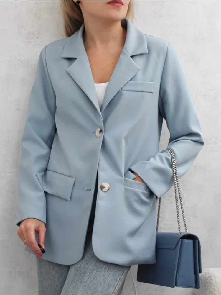 Blazer à manches longues pour femmes, manteau décontracté, haut transportable, vestes élégantes, vêtements d\'extérieur pour femmes de bureau,