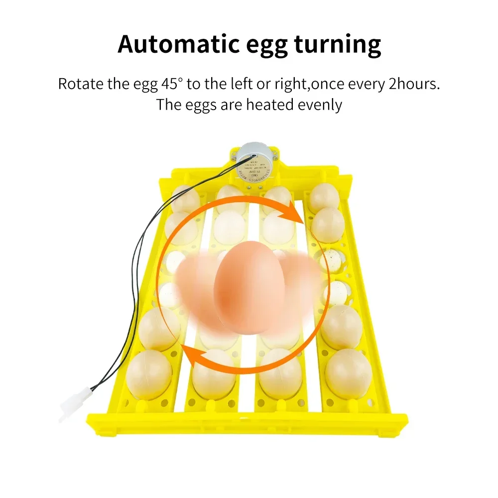 Egg Incubator Tray Egg Incubator Breeder 24 Eggs Hatching Incubator Turning Motor for Chicken Bird Turkey Eggs Home