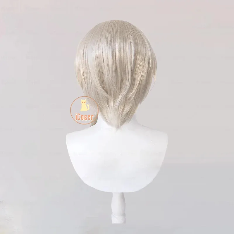 

25COSArknights Executor The Ex Foedere Косплей Парик Бежевые Короткие Волосы Federico Giallo Игровой Реквизит Хэллоуин Вечеринка для Женщин Мужчин iCo