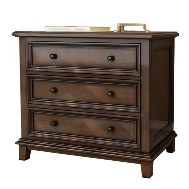 Classic New England Style Faux Vintage Wooden Chest of Drawers Brown Bedroom Storage Cabinet Accent Furniture