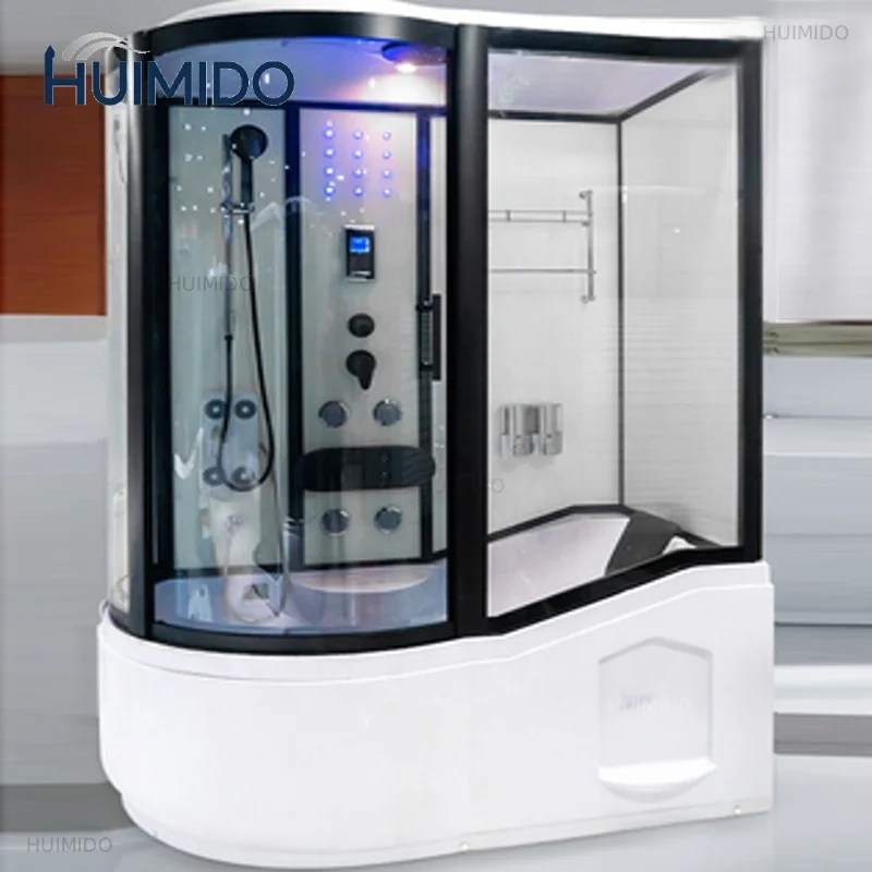 Walk in Luxury Whirlpool Steam Sauna Shower Room with Bathtub Sauna Bath Indoor Steam Shower Room