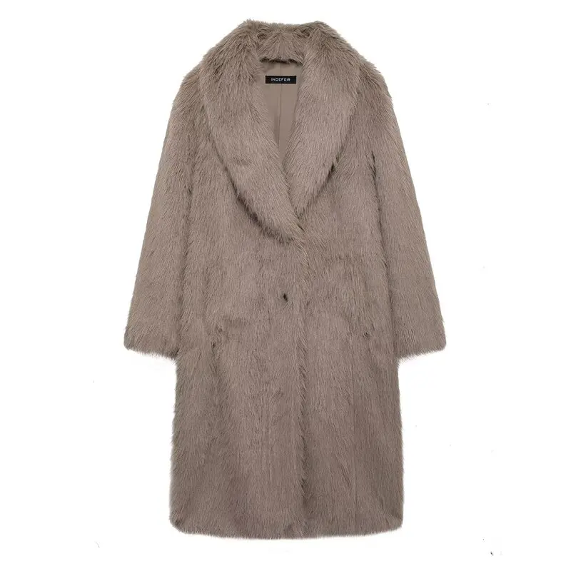 Fall Winter New Arrival Women's Long Faux Fur Effect Plu Coat Jaet Commute Sle Mid-Length Sve Other Material 00%