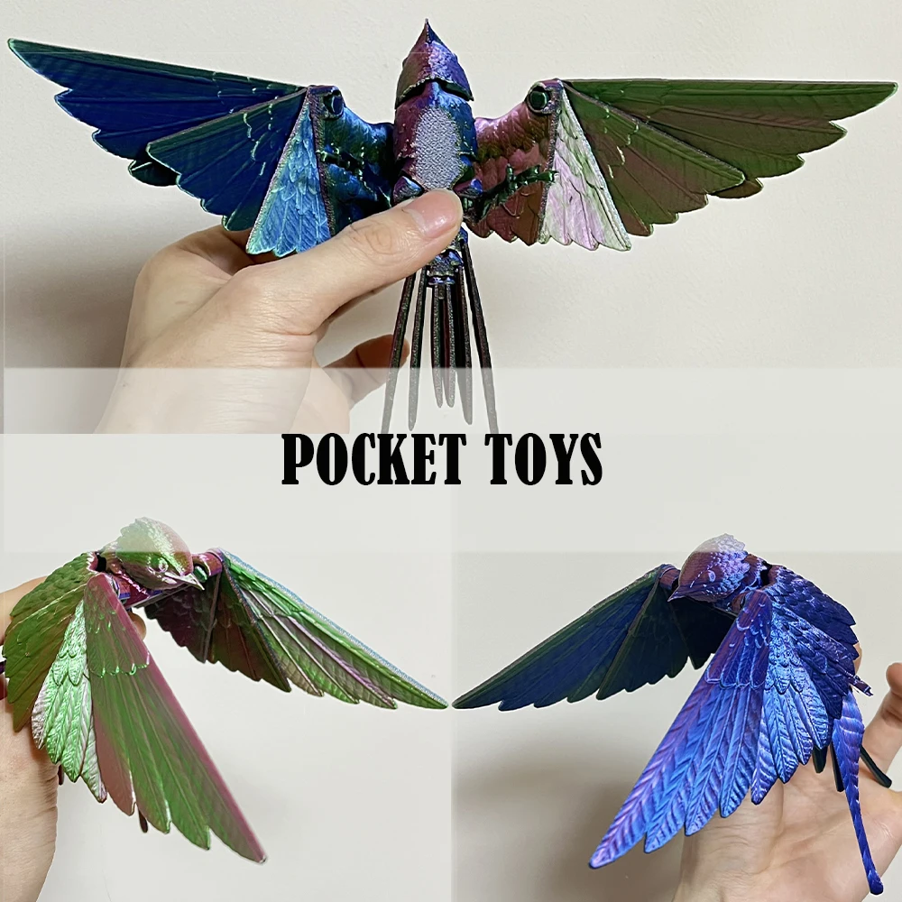 3D Printed Birds Swallow Model Toys Animals Figurines Multi-Jointed Kid Toys Decorative Desktop Ornament Boys Novelty Toy Gifts