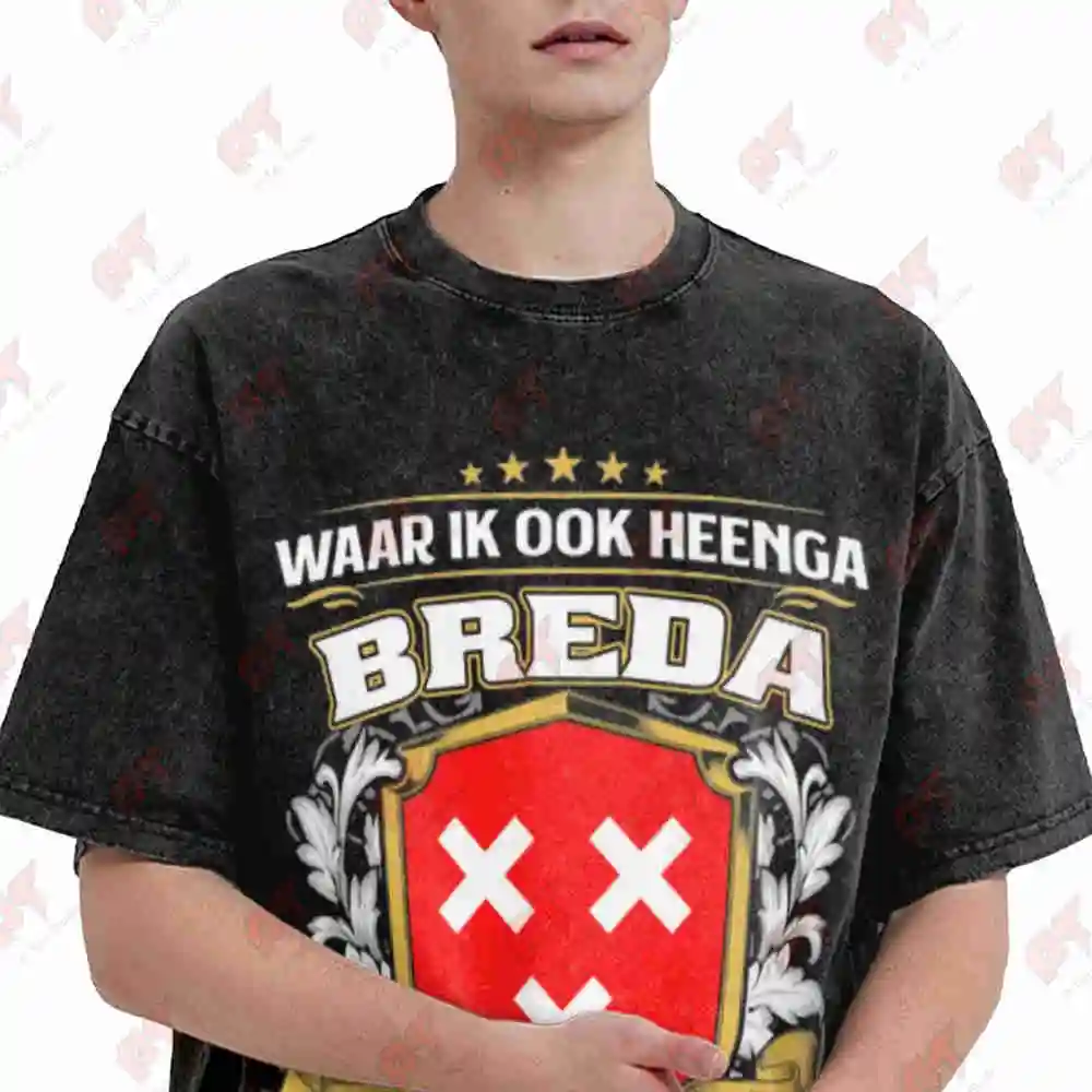 Breda Mijn Thuis Dutch Vintage Washed Tee Pure Cotton T-Shirt