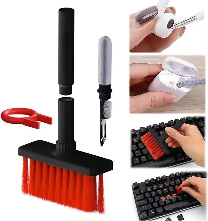 5 in 1 Keyboard Cleaning Brush Kit Keycap Puller Earbuds Cleaner for AirPods Pro 1 2 3 Bluetooth Earphones Case Cleaning Tools