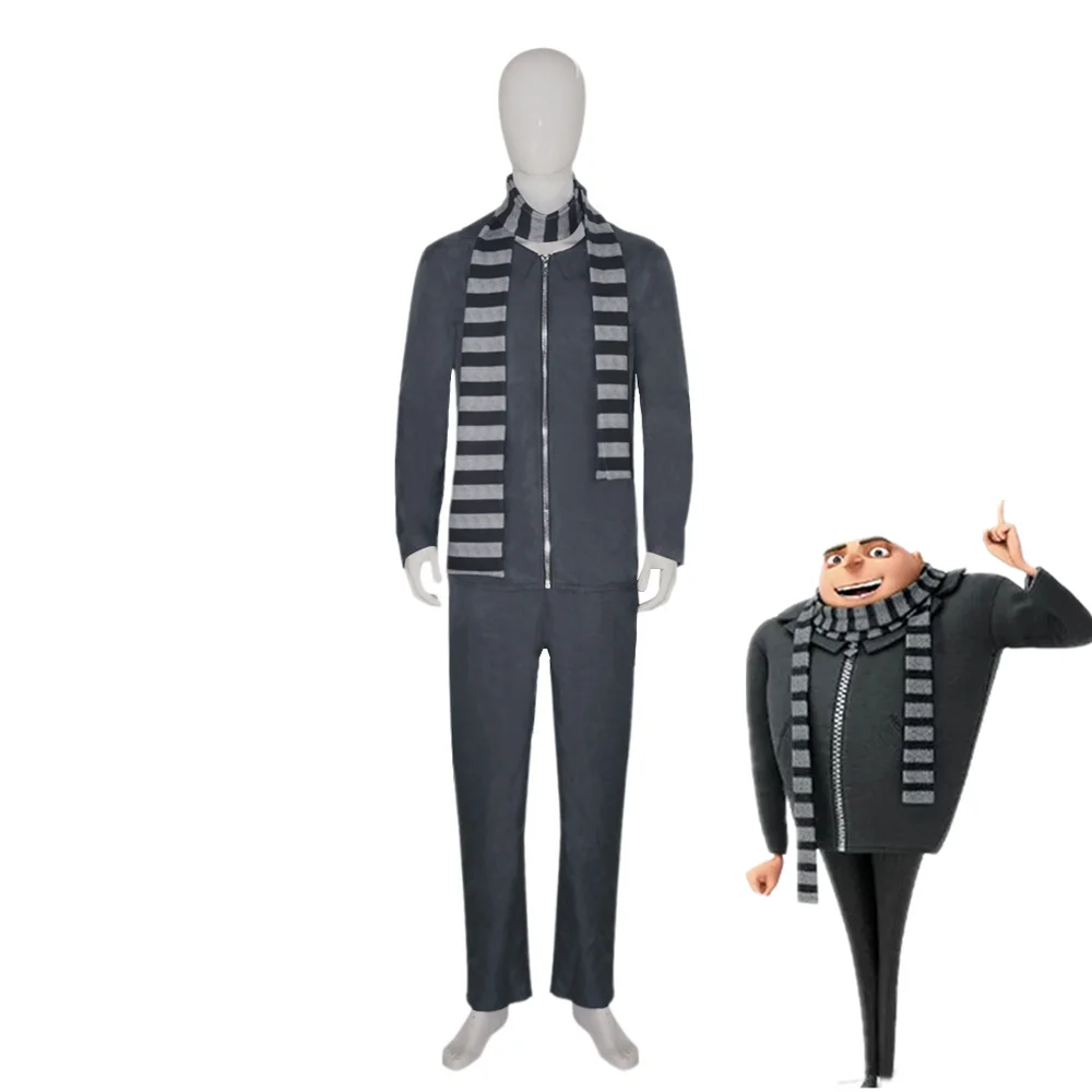 Movie Dad Gru Cosplay Costume Anime Gru Full Set Halloween Party Performance Costume For Women Men Suits