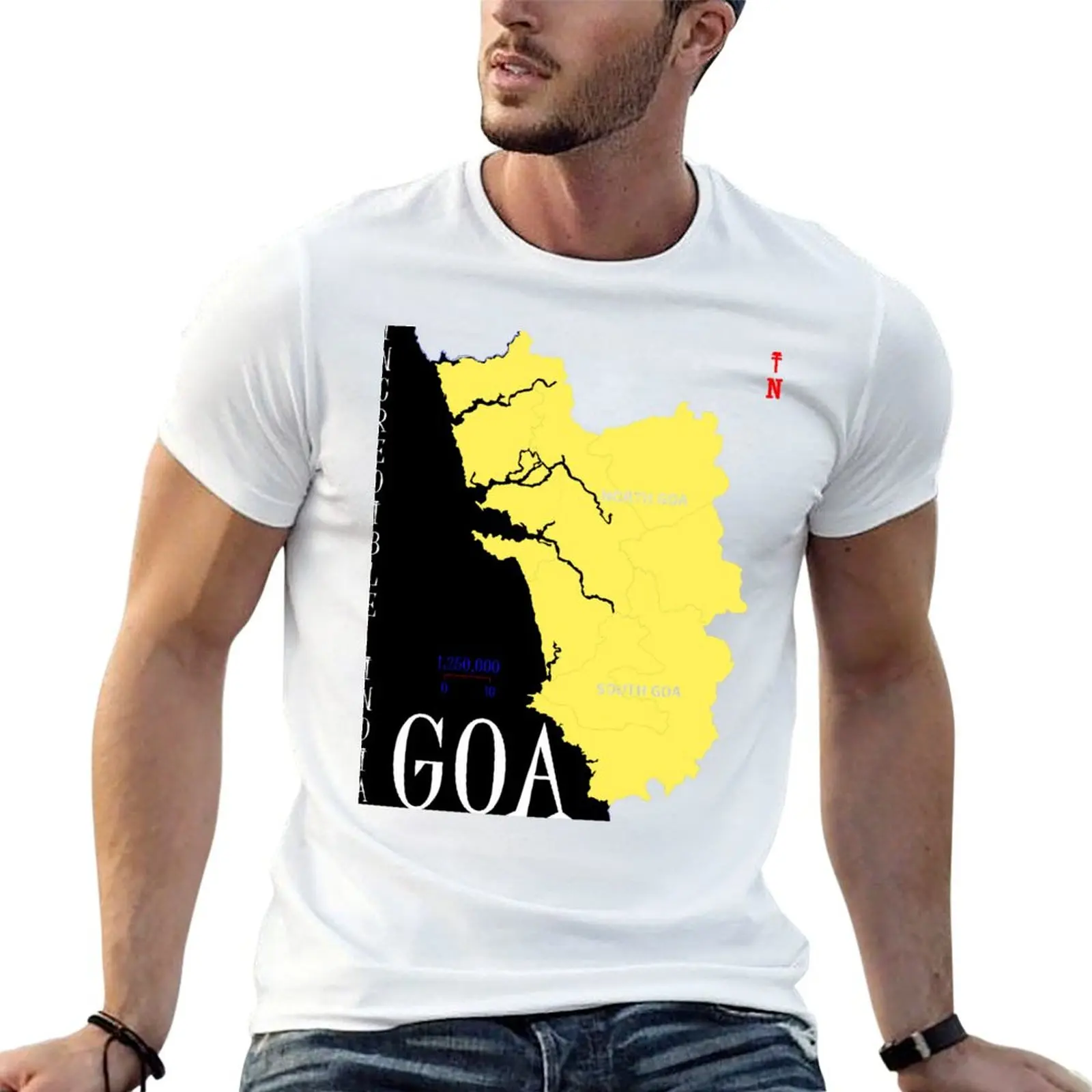 

Goa map - Incredible India T-Shirt essential t shirt mens graphic t shirts printed t shirts for man T-shirt