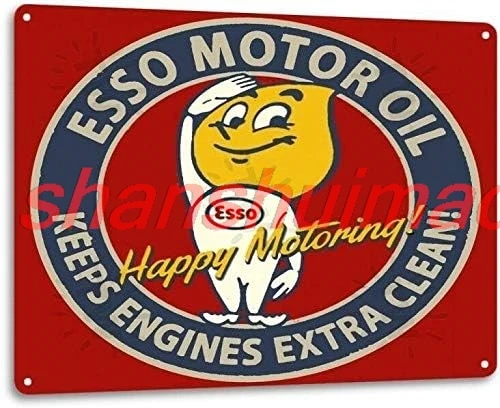 Esso Motor Oil Garage Motor Gas Station Auto Retro Wall Decor Metal Tin Sign 8x12in