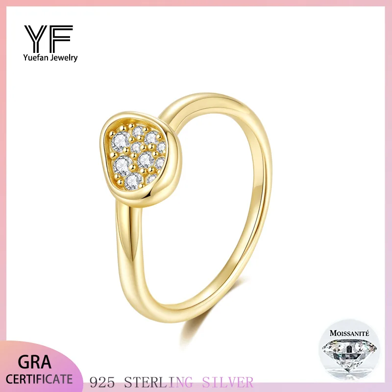 

Moissanite Engagement Ring Women 18K Yellow Plated Sterling Silver 925 Luxury Jewelry D VVS1 Promise Rings Wedding Band Gift