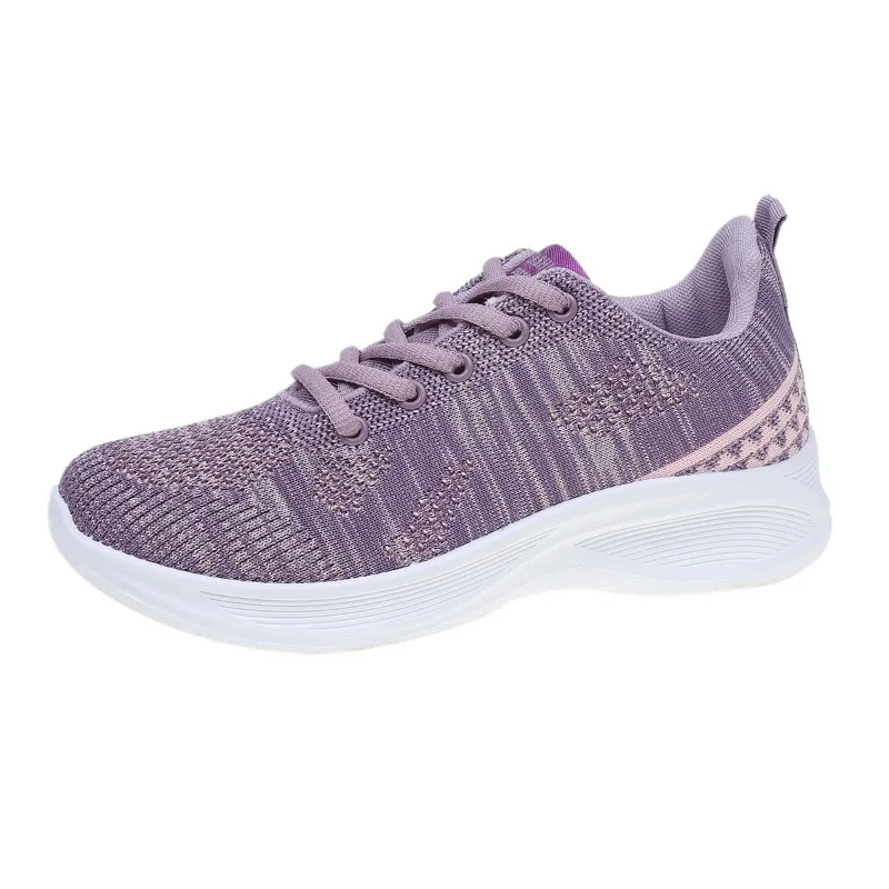 Purple Woman Designer Shoes 2024 New Breathable Mesh Women's Vulcanized Shoes Autumn Fashion Casual Lace Up Female Running Shoes