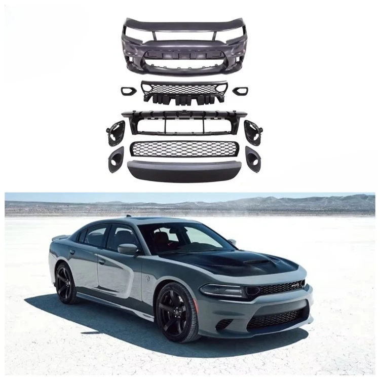

Hellcat Style Front Bumper Front Lip With Lamp Hole Car Bumper for Charger 2019-2022