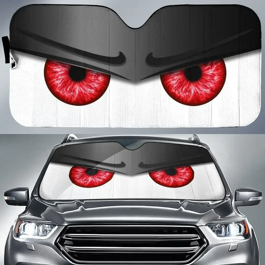 Black Funny Angry Cartoon Eyes Car Auto Sun Shades Windshield Accessories Decor Gift