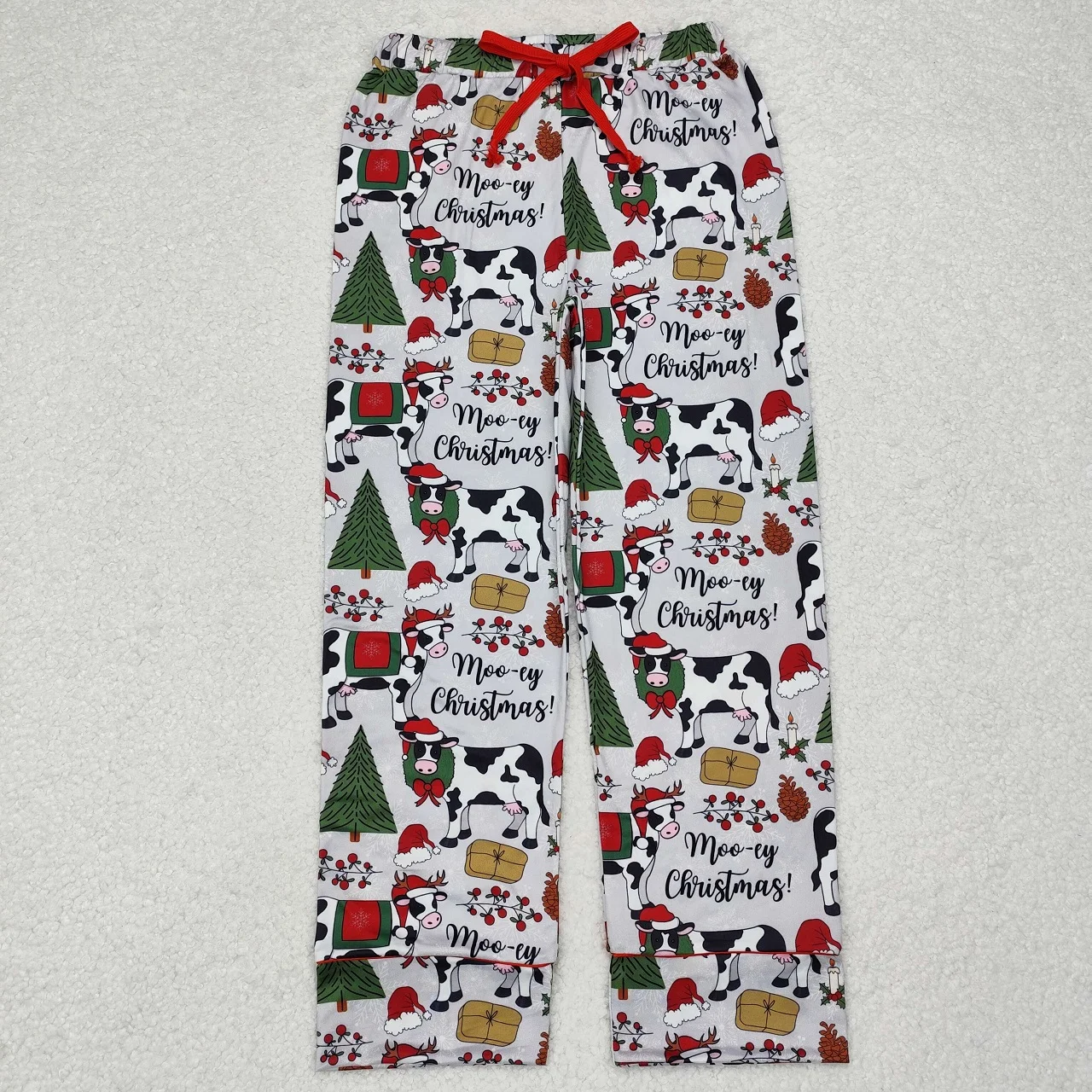 

Wholesale Women Boutique Trousers Pajamas Pants Adjustable Adult Christmas Cow Trousers Comfortable Clothing