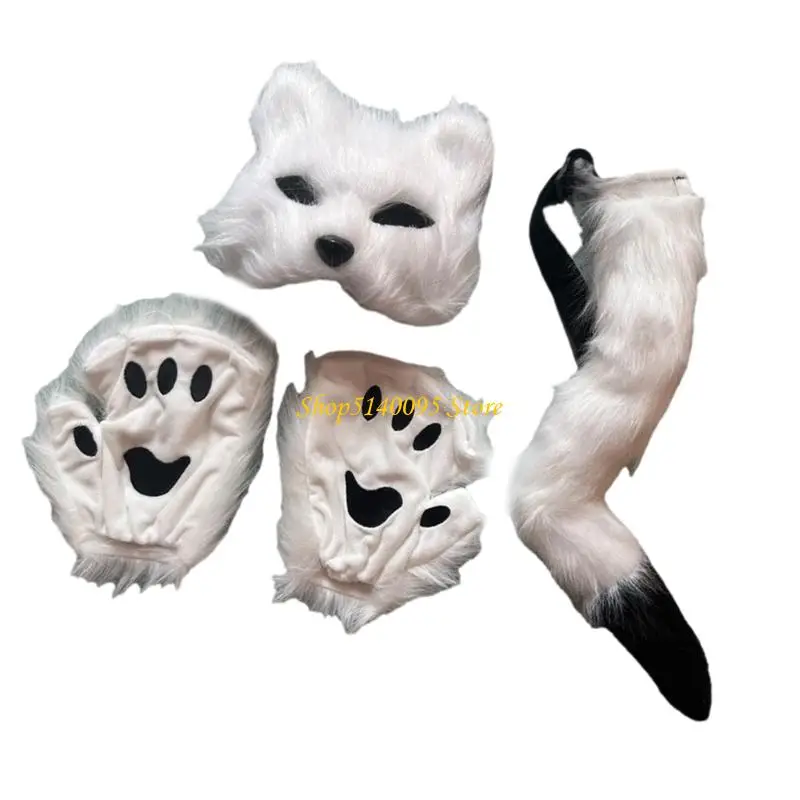 

Dxae Cats Mask Paws перчатки кошки хвост животные причудливые костюми
