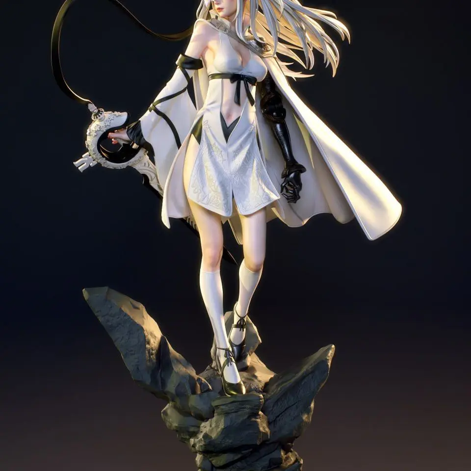 14cm Dragon's Back Knight Resin White Blank Model 3D Printed DIY Coloring Self-assembly Miniatures Figurines Decoration Crafts