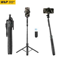 W&P Selfie Stick Tripod 62.4inch Support 360° Rotation Bluetooth Portable for Photo Short Video for iPhone Android Phone