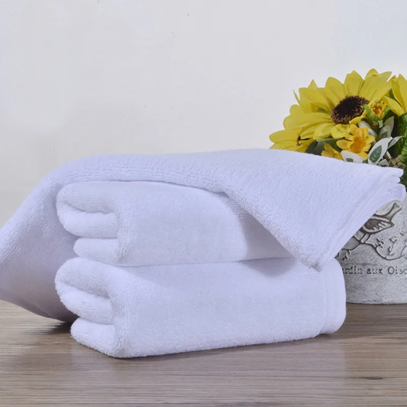 100% Cotton White Towels, Soft Highly Absorbent Towels for Hotel, Beauty Salon, Foot Spa, Hair Salon and Daily Bath Business Use