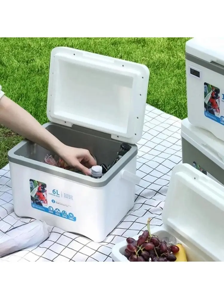 Cooler Box 6L Cold Storage Personal Portable with Handle Insulated Box Ice Chest Small for Stall Beach Camping Commercial Food