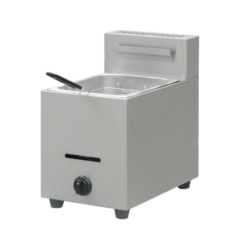 Commercial Table Top Tornado Potato Frying Machine Single Tank Gas Deep Fryer For Restaurant